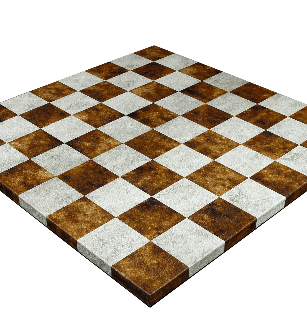 LEATHER CHESS BOARDS CARAMEL CREAM