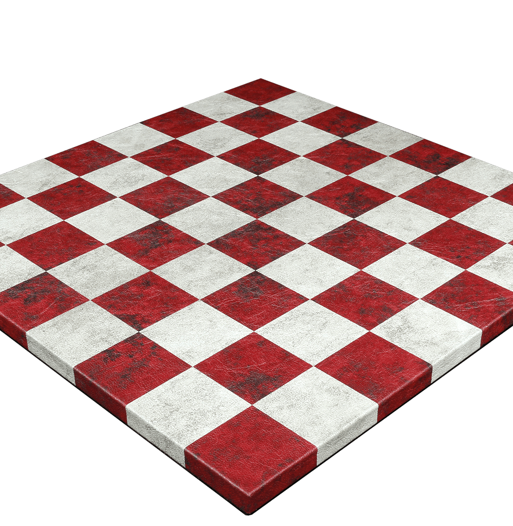 LEATHER CHESS BOARDS RED CREAM 