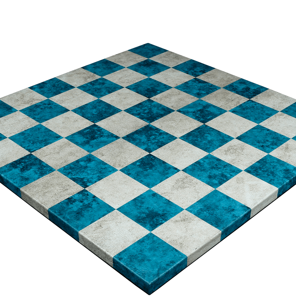 LEATHER CHESS BOARDS TURQUISE CREAM